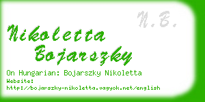 nikoletta bojarszky business card